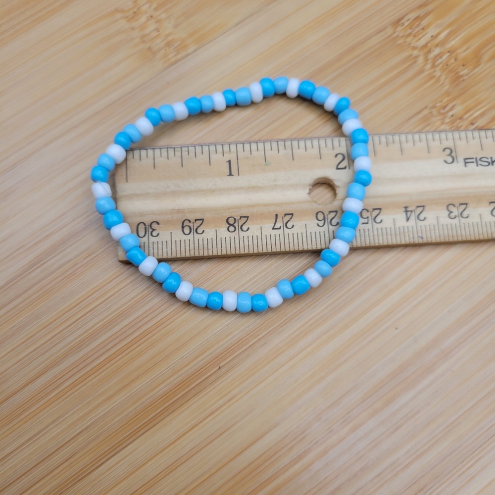 Handmade Clay Bead Seed Bead Bracelet Set of 4 Summer Turtle Theme Kids Jewelry - Picture 4 of 8